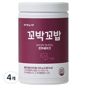 비브리브 꼬박꼬밥 챙겨먹는 한끼쉐이크 고구마, 600g, 4개