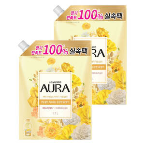 아우라 초고농축 섬유유연제 미드나잇골드 플러스 리필, 1.7L, 2개