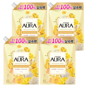 아우라 초고농축 섬유유연제 미드나잇골드 플러스 리필, 1.7L, 4개