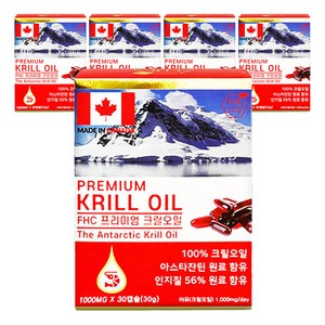 FHC 프리미엄 크릴오일 30g, 30정, 5개