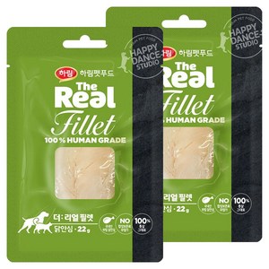 하림펫푸드 더리얼 강아지 필렛 간식, 닭안심, 22g, 2개