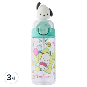 락앤락 스쿨핏 산리오 포차코 원터치 보틀 ABF899MIT_SR, 민트, 3개, 430ml