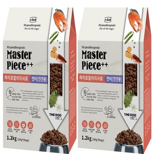 더독 전연령용 강아지 닥터소프트 명작 기능성 사료, 피부/피모+알러지, 1.2kg, 2개