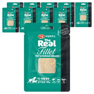 하림펫푸드 전연령 반려동물 더리얼 필렛 간식, 닭가슴살, 30g, 10개