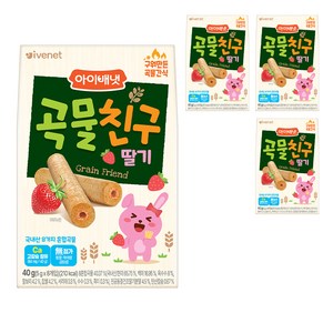 아이배냇 곡물친구, 딸기, 40g, 4개