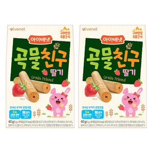 아이배냇 곡물친구, 딸기, 40g, 2개