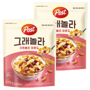 포스트 크랜베리 아몬드 그래놀라, 500g, 2개