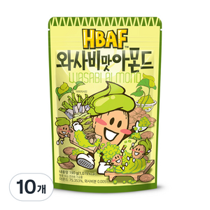 바프 와사비맛 아몬드, 190g, 10개