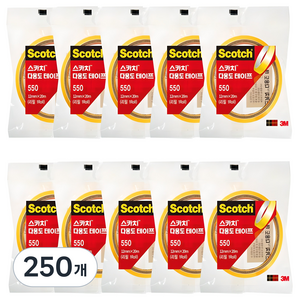 스카치 다용도 테이프 550 리필 12mm x 20m, 투명, 250개