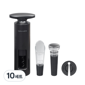 벨라쿠진 블랙라인 셀프 풀 와인오프너 세트, 무광블랙, 10세트