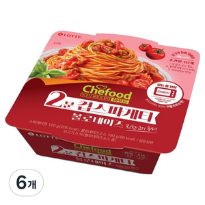 쉐푸드 2분컵 스파게티 볼로네이즈, 220g, 6개