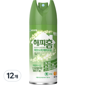 해피홈 아웃도어 에어로솔, 150ml, 12개