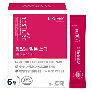 베스처 맛있는 철분스틱 30p, 6개, 45g