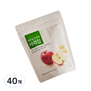 올가홀푸드 유아용 100% 순수한 사과칩 12g, 40개