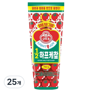 오뚜기 라이트 앤 조이 1/2 하프케찹, 760g, 25개