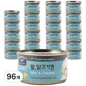 벨버드 애완동물 자연밥상 원형캔 간식, 혼합맛(쌀/닭고기), 100g, 96개