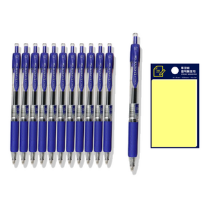 동아 유노크펜 0.7mm 12p + 투코비 스티키 메모패드 노랑, 청색, 1세트