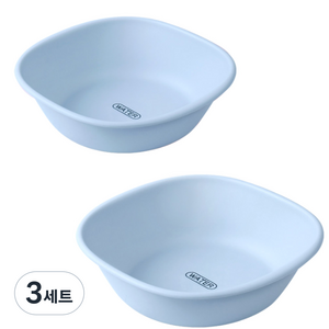 모나코올리브 라파스텔 스퀘어 대야 중 + 대 2종 세트, 3세트, 스카이, 스카이