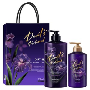 케라시스 데빌스퍼퓸 미드나잇판타지 바디워시 1L + 바디로션 500ml 선물세트, 1세트