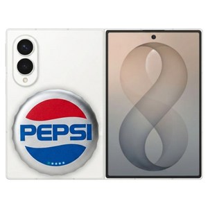 펩시 병뚜껑 마그네틱 맥세이프 호환 2 in 1 유무선 보조배터리 4000mAh C타입, 레드 + 블루, PEP-MSCC01