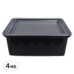 두렙 파충류 캐슬 사육장 소형 + 메쉬망 뚜껑 세트, 블랙+실리콘뚜껑, 4세트