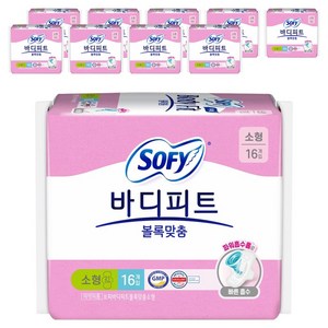 바디피트 볼록맞춤 생리대 날개형, 소형, 16개입, 10개