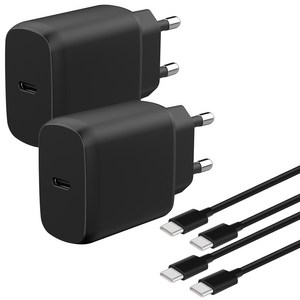 홈플래닛 25W PPS PD 3.0 초고속 충전기 + CtoC 케이블 1.2m, 블랙, 2개