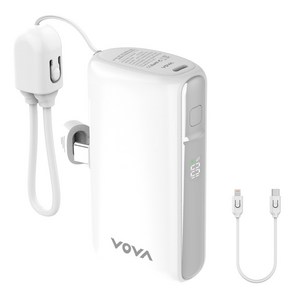 보바 그립 미니 도킹형 고속충전 보조배터리 10000mAh, VA-116, 화이트