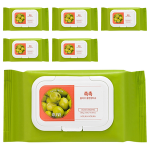 홀리카홀리카 데일리 프레시 촉촉 올리브 클렌징 티슈, 60개입, 300g, 6개