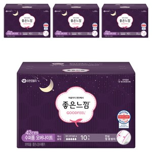 좋은느낌 오리지널 생리대 날개형, 슈퍼롱, 10개입, 4개