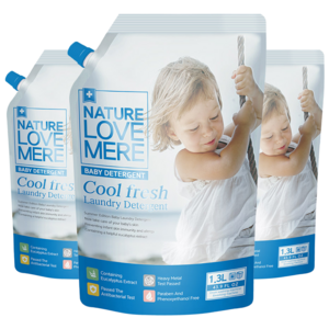 네이쳐러브메레 쿨프레쉬 유아 세탁세제 리필, 1.3L, 3개