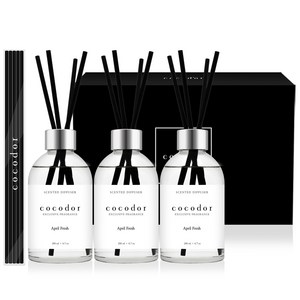 코코도르 화이트라벨 디퓨저 200ml 3개 블랙섬유스틱 20p, 에이프릴프레쉬