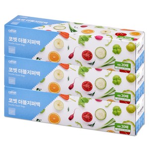 코멧 더블 지퍼백, 대(L), 20개입, 3개