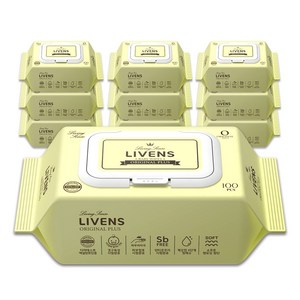 리벤스 오리지널 플러스 에디션 도톰한 엠보싱 물티슈 캡형, 50g, 100매, 10개