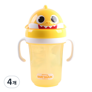 아이조움 아기상어 입체 빨대물통, 300ml, 4개, 혼합색상