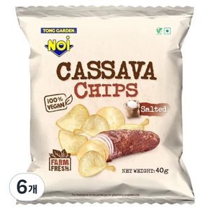 엔오아이 통가든 솔티드 카사바 칩, 40g, 6개