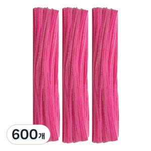 만들하비 칼라 색상 가는 털모루 철사, 로즈레드, 600개