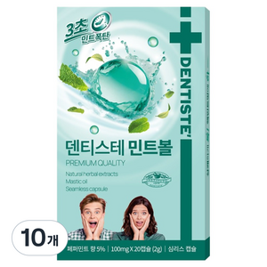덴티스테 민트볼, 2g, 10개