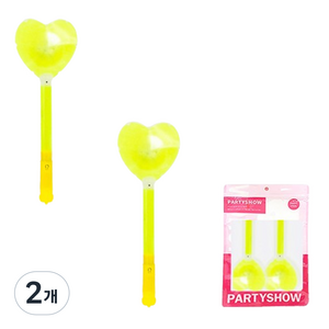 파티쇼 LED 하트 야광봉 2p, 옐로우, 2개