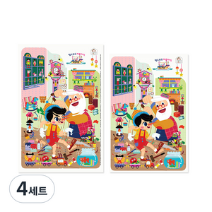 맘스보드 피노키오 동화 자석 퍼즐 + 기타자석 + 가이드, 4세트, 21피스
