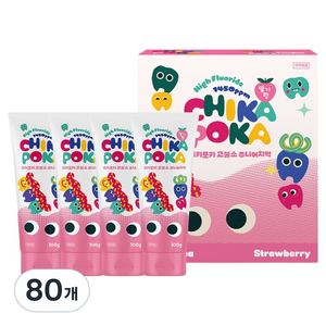 치카포카 고불소 충치케어 어린이 치약 딸기향, 100g, 80개