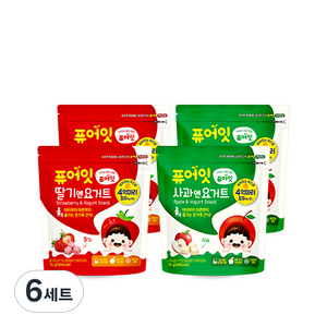 퓨어잇 내이브로 딸기엔요거트 2p + 사과엔요거트 2p, 딸기요거트, 사과요거트, 6세트