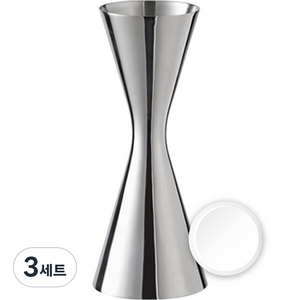 칼딘 더블 사이드 홈텐딩 칵테일 지거 60/90ml + 버블 클리너 세트, 3세트, 실버 베이직