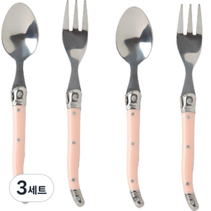 르리에 알비스 디저트 티타임 세트 핑크, 티스푼 2p + 티포크 2p, 3세트