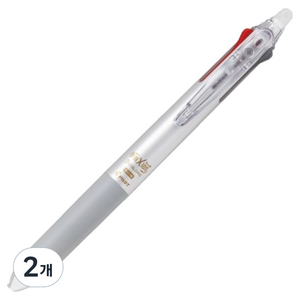 프릭션 볼 슬림 3색 볼펜 0.38mm, 실버, 2개