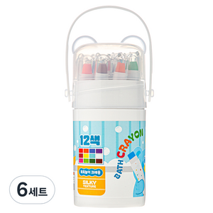 탐사 곰돌이 케이스 목욕놀이 욕실 크레용 펜, 12색, 6세트