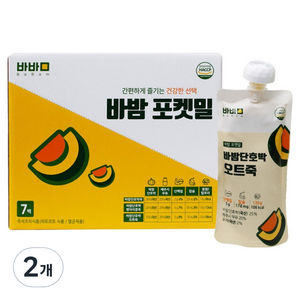 바밤 단호박 오트죽 7p, 2개, 910g