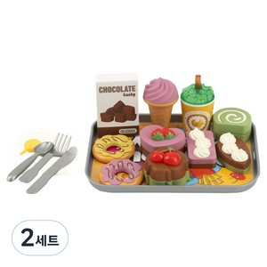 캐스비 플레이 내가 담은 디저트 트레이 소꿉놀이 세트, 랜덤발송, 2세트