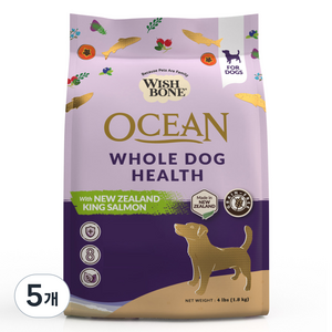 WISHBONE 전연령 독 건식사료, 1.8kg, 연어, 5개