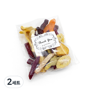 접착식 opp 포장 봉투 100p + 땡큐 감사 스티커 100p, 2세트